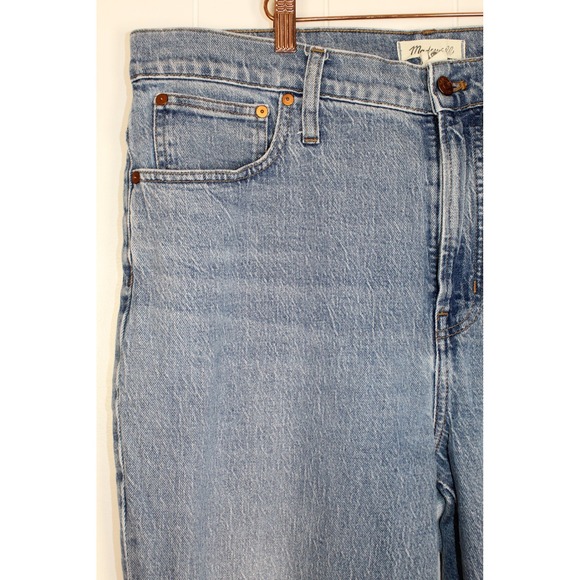 Madewell Perfect Vintage Crop Raw Hem High Rise Medium Wash Jeans Size 33 - Picture 6 of 10